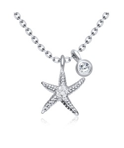 Silver Starfish With Round CZ motive SPE-3264-2
